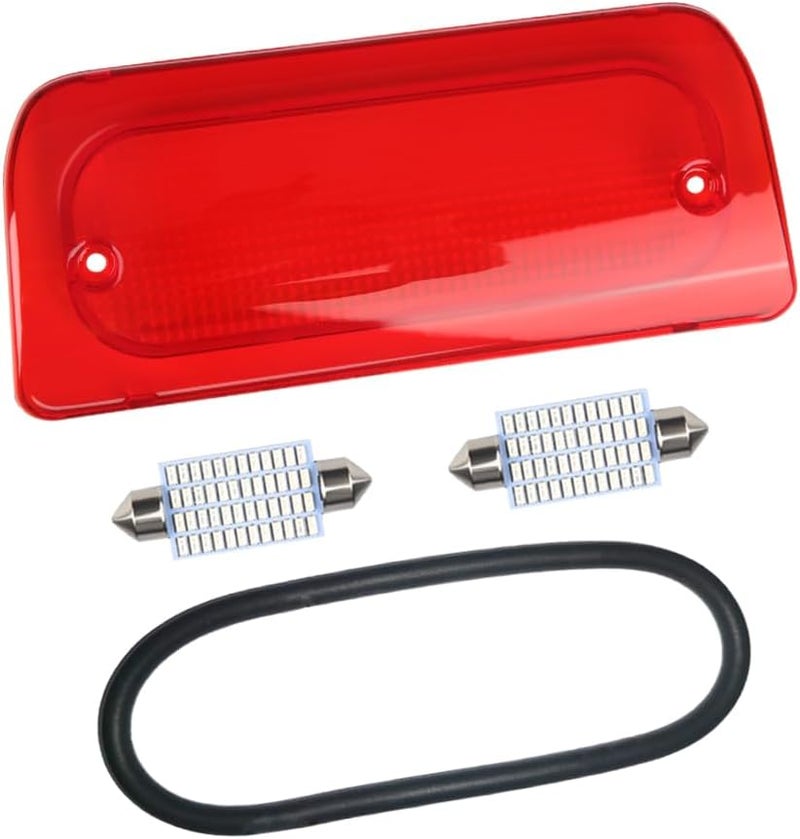 RAVSOFT 3rd Third Brake Light Lens Red Cover with Seal Gasket Extended Cab Only Compatible with 1994-2003 Chevy S10 GMC Sonoma 1997-2000 Isuzu Hombre High Mount Stop Lamp Assembly - Image 1